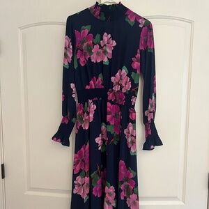 Nanette LePore Floral Dress (high low bottom, high neck) Size 6
